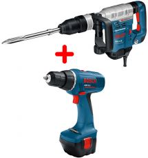 Отбойный молоток Bosch GSH 5 CE + Аккумуляторная дрель-шуруповёрт GSR 12-2 (0.615.990.524) ― Интернет магазин инструментов Бифай